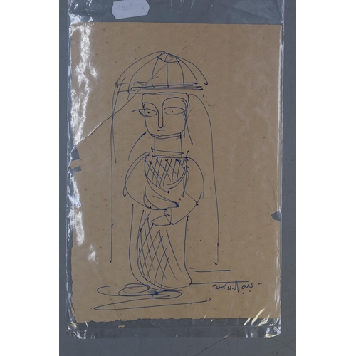 236 - Two Jamini Roy (11 April 1887 – 24 April 1972) Signed Ink on Paper Sketch's acquired by descent from... 