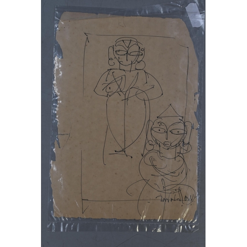 236 - Two Jamini Roy (11 April 1887 – 24 April 1972) Signed Ink on Paper Sketch's acquired by descent from... 