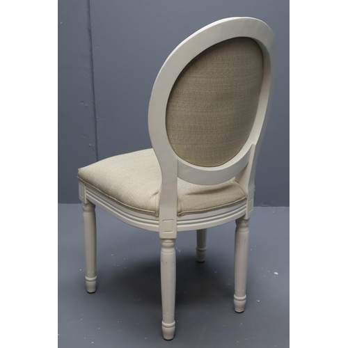 529 - Dunhelm Mill Button Back French Style Bedroom Chair in lovely clean Condition with light Brown Linen... 