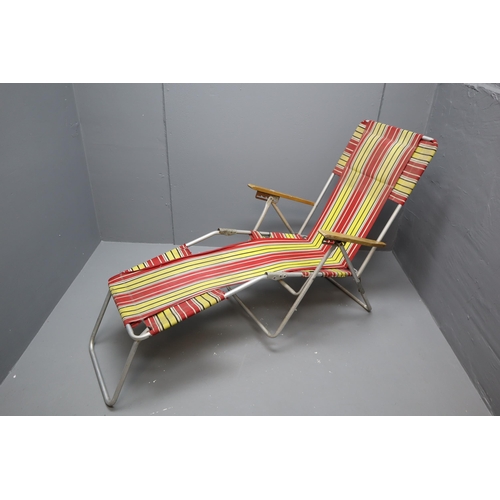 586 - Traditional Folding Deck Chair and a Vintage Garden Chair / Lounger