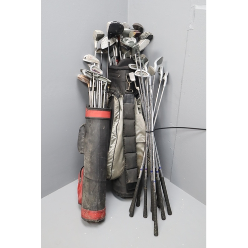 587 - A Large Selection of Golf Clubs and Golf Accessories. Includes Howson Bag, Golf Balls, Donnay Clubs ... 