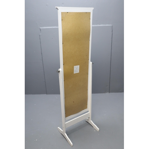 571 - White Wooden Freestanding Full Length Vanity Mirror 57