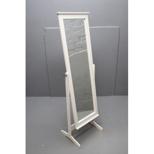 571 - White Wooden Freestanding Full Length Vanity Mirror 57