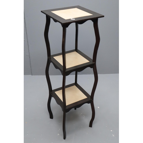 573 - A Wooden Tile Topped Three Tier Plant Stand, Approx 40