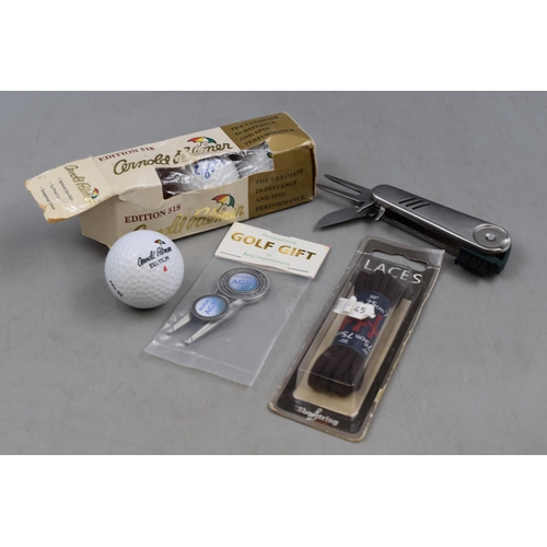 651 - Pair of Golfing Shoes (UK 9), Golf Balls, Pocket Knife and More