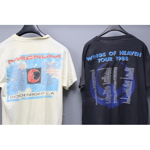 654 - Five Vintage Magnum Tour T Shirts and Sweatshirts