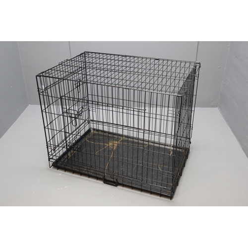 614 - Large Collapsible Pet Cage with Plastic Base tray approx 38