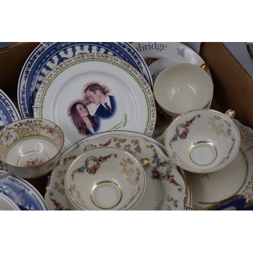 726 - Mixed Selection of Fine Bone China Royal Memorabilia, Cups, Saucers and Plates including Schumann, a... 