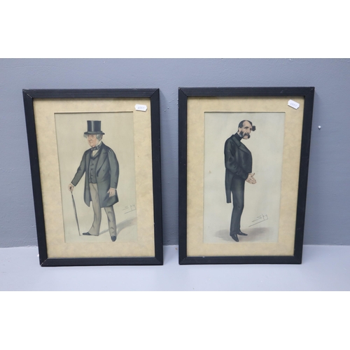 301 - Two Signed Vintage Framed and Glazed original Vanity Fair Statesmen Prints numbers 244 and 277 The R... 