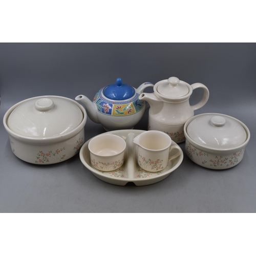 307 - Six Pieces of Biltons Dinnerware, and a Key West Teapot