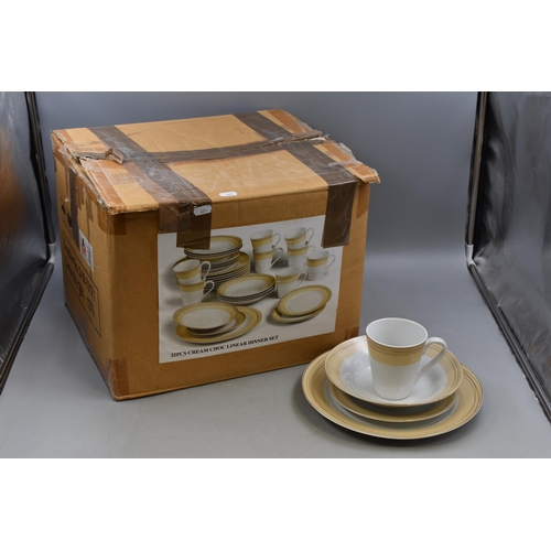 321 - Cream Choc Linear 32 pcs Dinner Set in Original Box