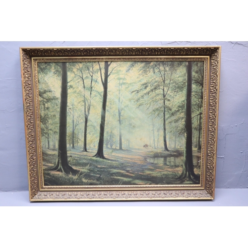 337 - LARGE Framed Wooland Print, Unknown Artist 41