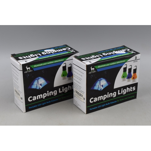 373 - Two Boxes of 3 Astorn Camping Lights