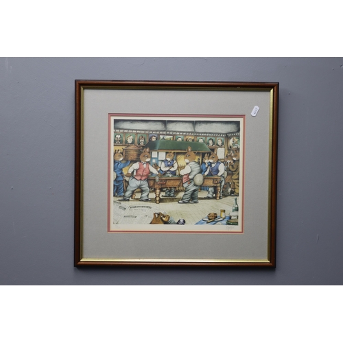 699 - Three Framed and Glazed Prints displaying a limited edition D Lightfoot Snooker Scene, a W. Koekkoek... 