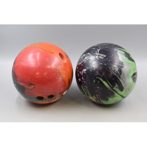 704 - Selection of 2 Bowling Balls Including Hammer Statement! And Storm (As Found)