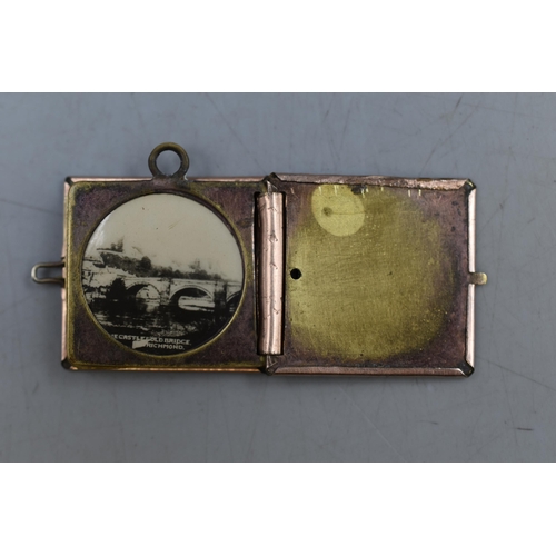 1 - Vintage Gold Wrapped Picture Locket Pendant 