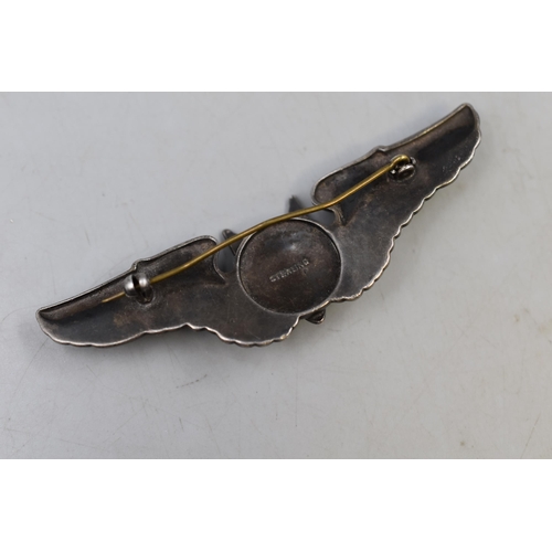 26 - A USAAF WWII Silver Air Gunner Wing Badge, Missing Clasp