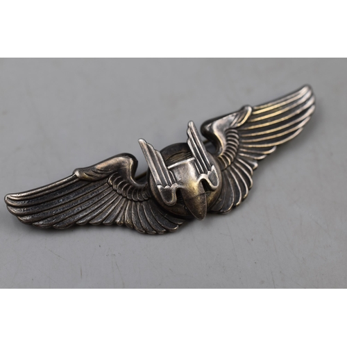 26 - A USAAF WWII Silver Air Gunner Wing Badge, Missing Clasp