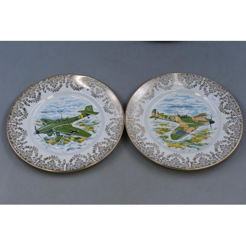 379 - A Set of Four Liverpool Rd Collectors Plates Depicting WWII Planes, With a Chinese Handpainted Bowl ... 