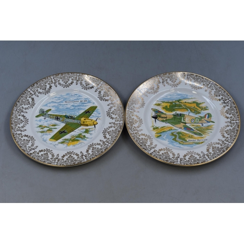 379 - A Set of Four Liverpool Rd Collectors Plates Depicting WWII Planes, With a Chinese Handpainted Bowl ... 