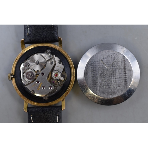 82 - Camy 17 Jewels Mechanical Gents Watch with Leather Strap (Working)