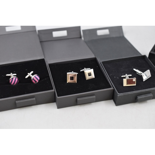 104 - Five Pairs of Boxed Cufflinks