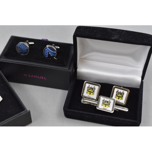 104 - Five Pairs of Boxed Cufflinks