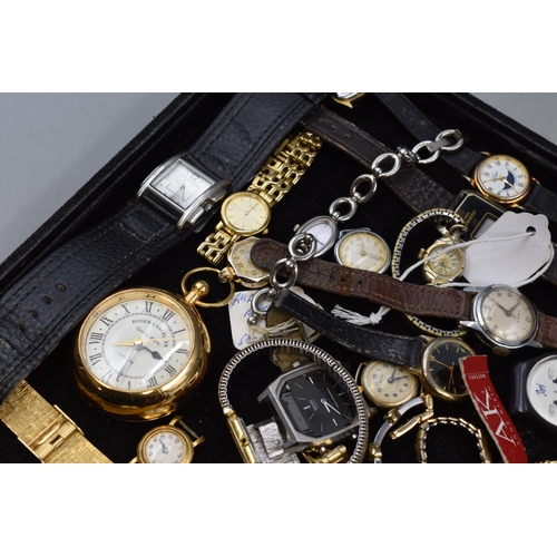 107 - Large Selection of Watches including Roger Lascelles, Rotary, Ingersoll, Timex, Seiko and More (Spar... 