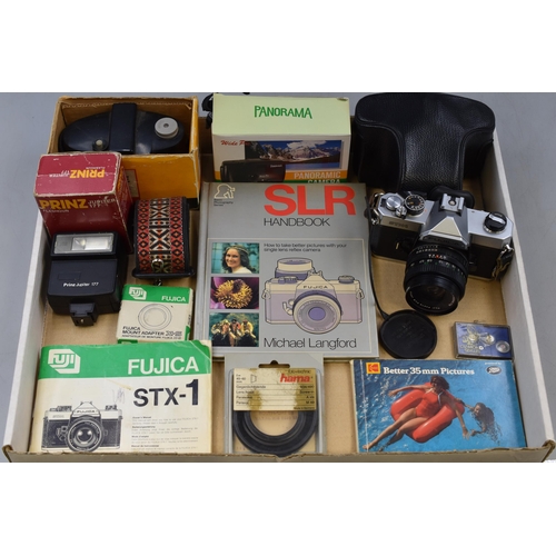 115 - Selection of Photograph Equipment including a Fujica STX-1 25mm SLR, Kodak Brownie 127, Priz Flash U... 