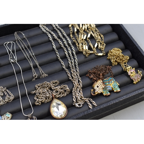 120 - Mixed Tray of Costume Jewellery Necklaces and Pendants .