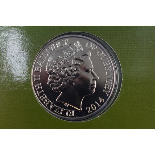 131 - A 2014 Guernsey Centenary of The First World War Five Pound Coin, In Presentation Booklet