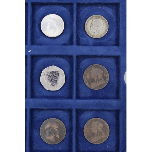 148 - Selection of Coins including Silver George V Half Crown & Florin George VI 1946 Two Shilling and... 