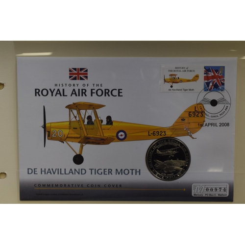 156 - Selection of Five Royal Air Force Commemorative First Day Covers. Includes The Supermarine Spitfire,... 