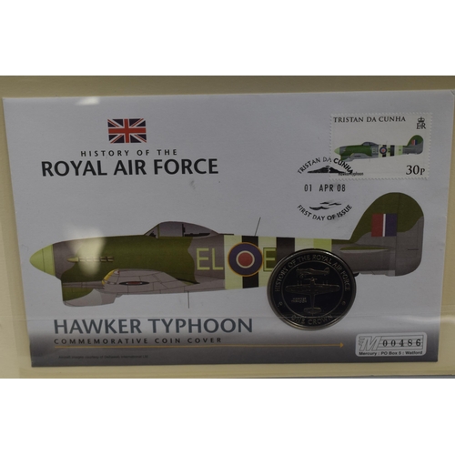 156 - Selection of Five Royal Air Force Commemorative First Day Covers. Includes The Supermarine Spitfire,... 