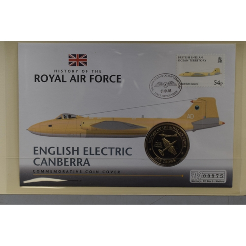 156 - Selection of Five Royal Air Force Commemorative First Day Covers. Includes The Supermarine Spitfire,... 