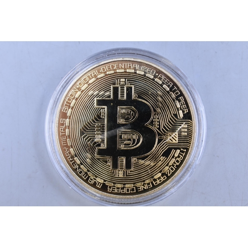 161 - Five Replica Gold Tone Bitcoin Tokens