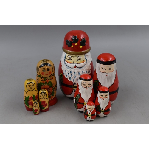 186 - Two Russian Doll Sets including Father Christmas