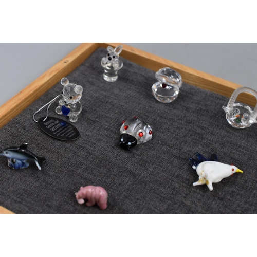 212 - Selection of Miniature Crystal and Porcelain Figures (12)