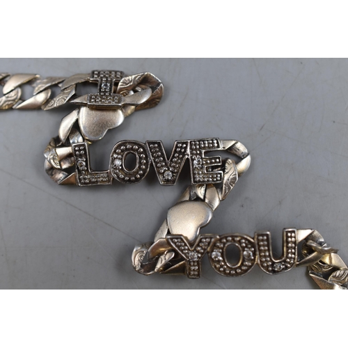 219 - A Sterling Silver 'I Love You' Bracelet