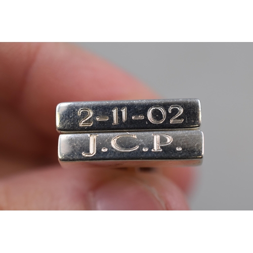 226 - A Green Stoned 925. Silver Ring (AF), And A Pair of Marked 'JCP; 2-11-02' Cufflinks