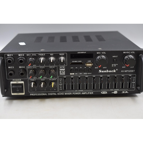 535 - A Sunbuck AV-MP326BT Professional Digital Echo Mixer Power Amplifier, Powers on When Tested