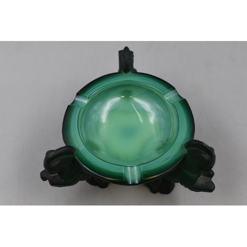 275 - Stunning Czech Republic Art Deco Malachite Horse themed Ashtray