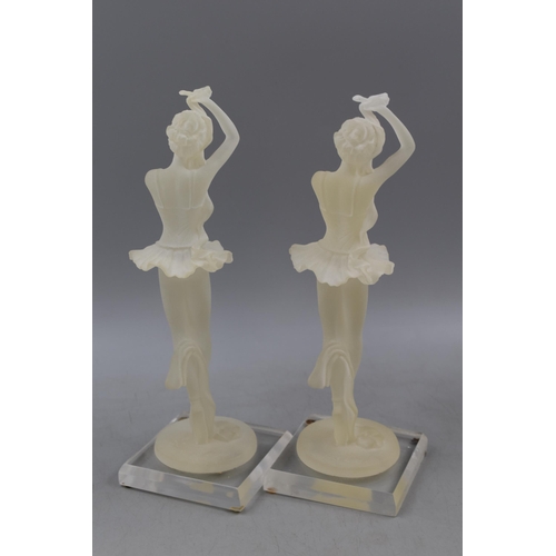 291 - Two Ballerina Figures and a Crystal Horse Figure (Tallest 10