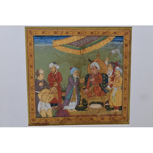 298 - Traditional Indian Miniature Painting on Thin Card in Mount (7.5