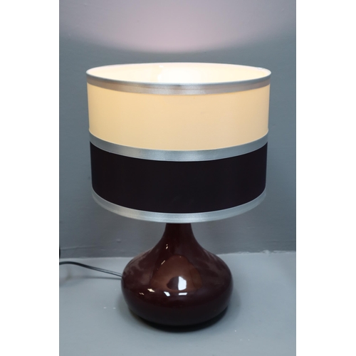 740 - Nice Contemporary Lamp with Two-Tone Shade fitted with Energy Saving Bulb working when tested