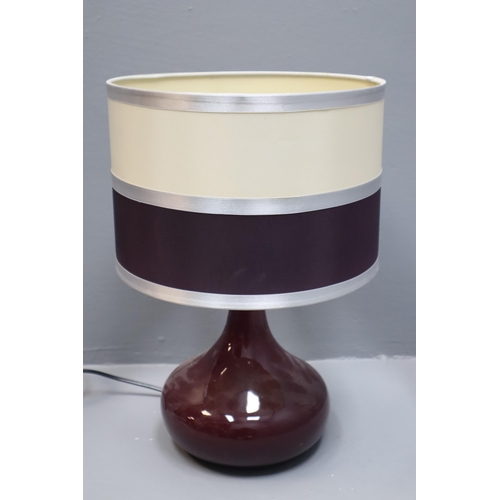 740 - Nice Contemporary Lamp with Two-Tone Shade fitted with Energy Saving Bulb working when tested