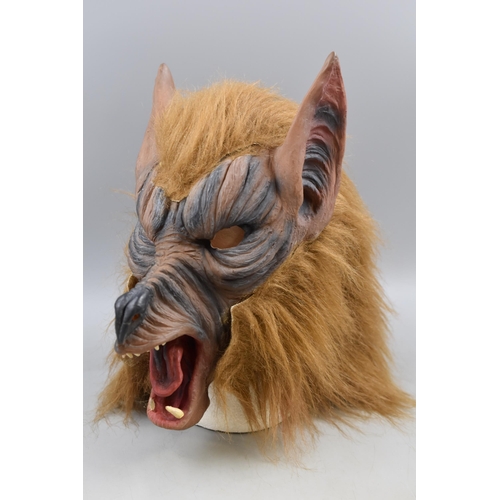 742 - Werewolf Mask and a Pair of Gothic Skull Candleholders (10