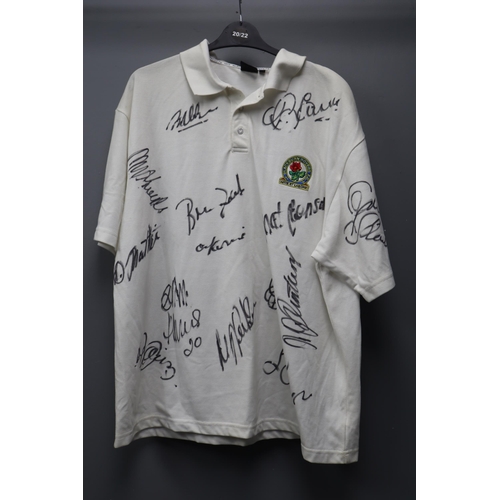 731 - A Signed Blackburn Rovers Polo Shirt, With Signatures for Early 2000's Blackburn Rovers Players Incl... 