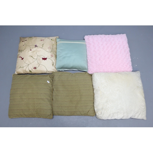 736 - Two Large Blankets with a Mixed Selection of Cushions