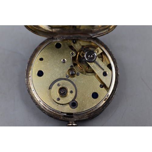 47 - Silver 935 Swiss Pocket Watch Complete with Key (No Glass)